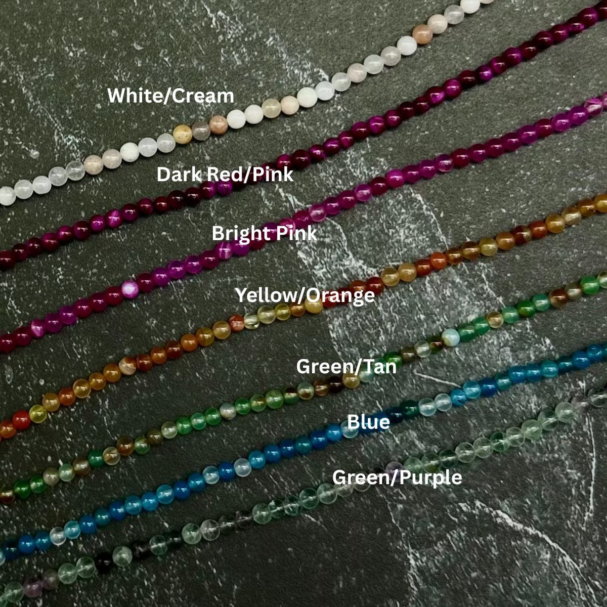 Labeled Beaded Accents on Slate