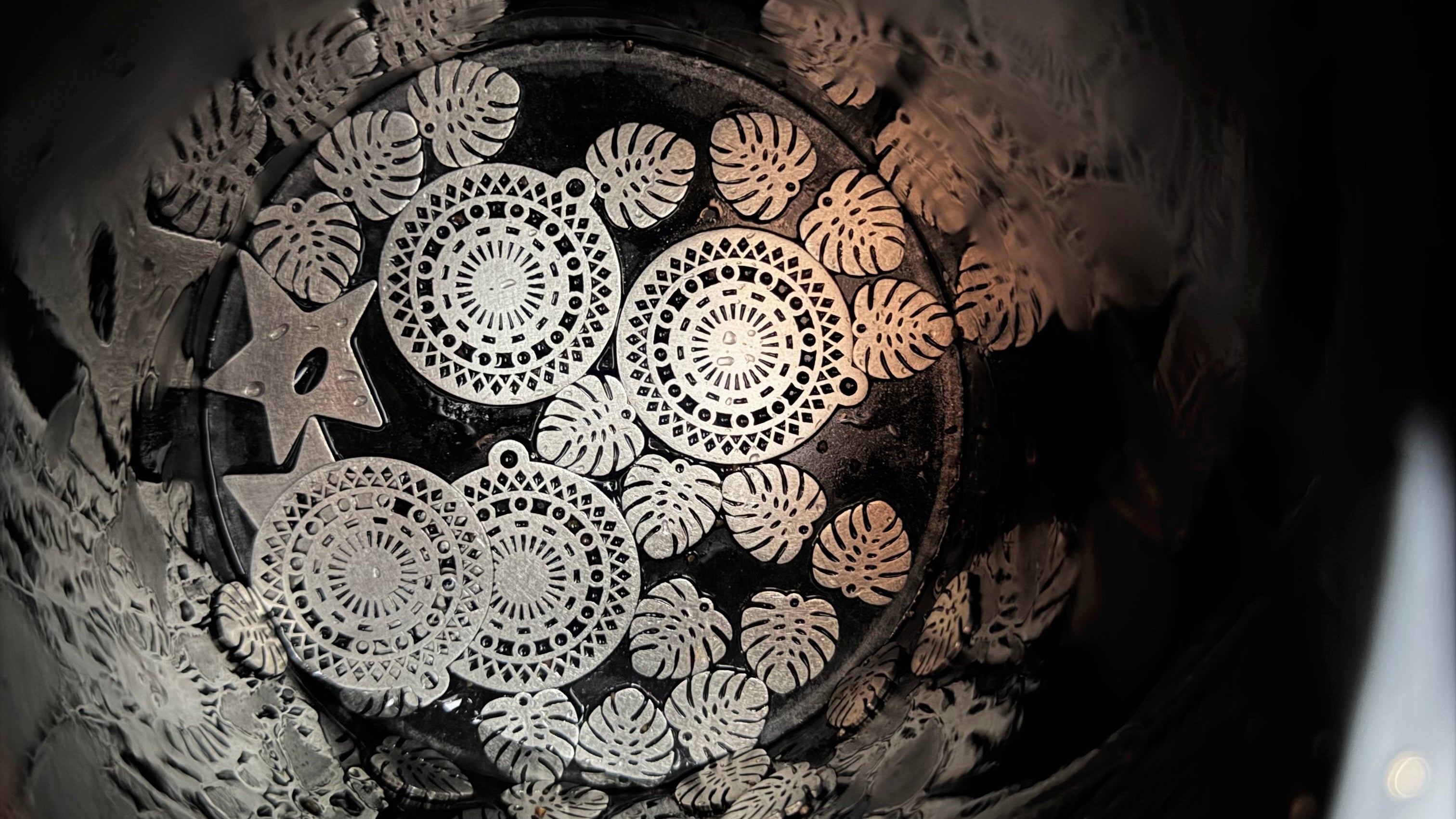 Stainless steel jewelry designs in tumbler
